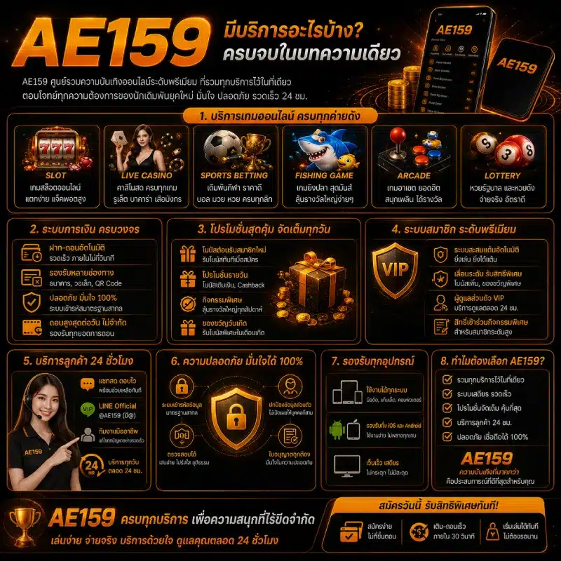 AE159 มีบริการอะไรบ้าง ครบจบในบทความเดียว