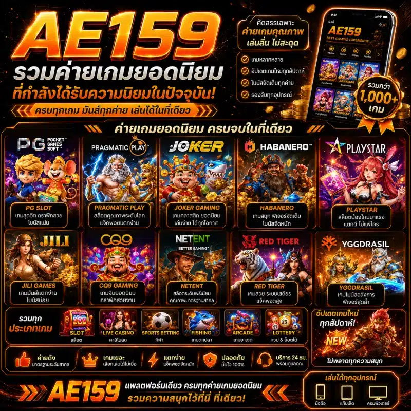 AE159 รวมค่ายเกมยอดนิยมที่กำลังได้รับความนิยมในปัจจุบัน
